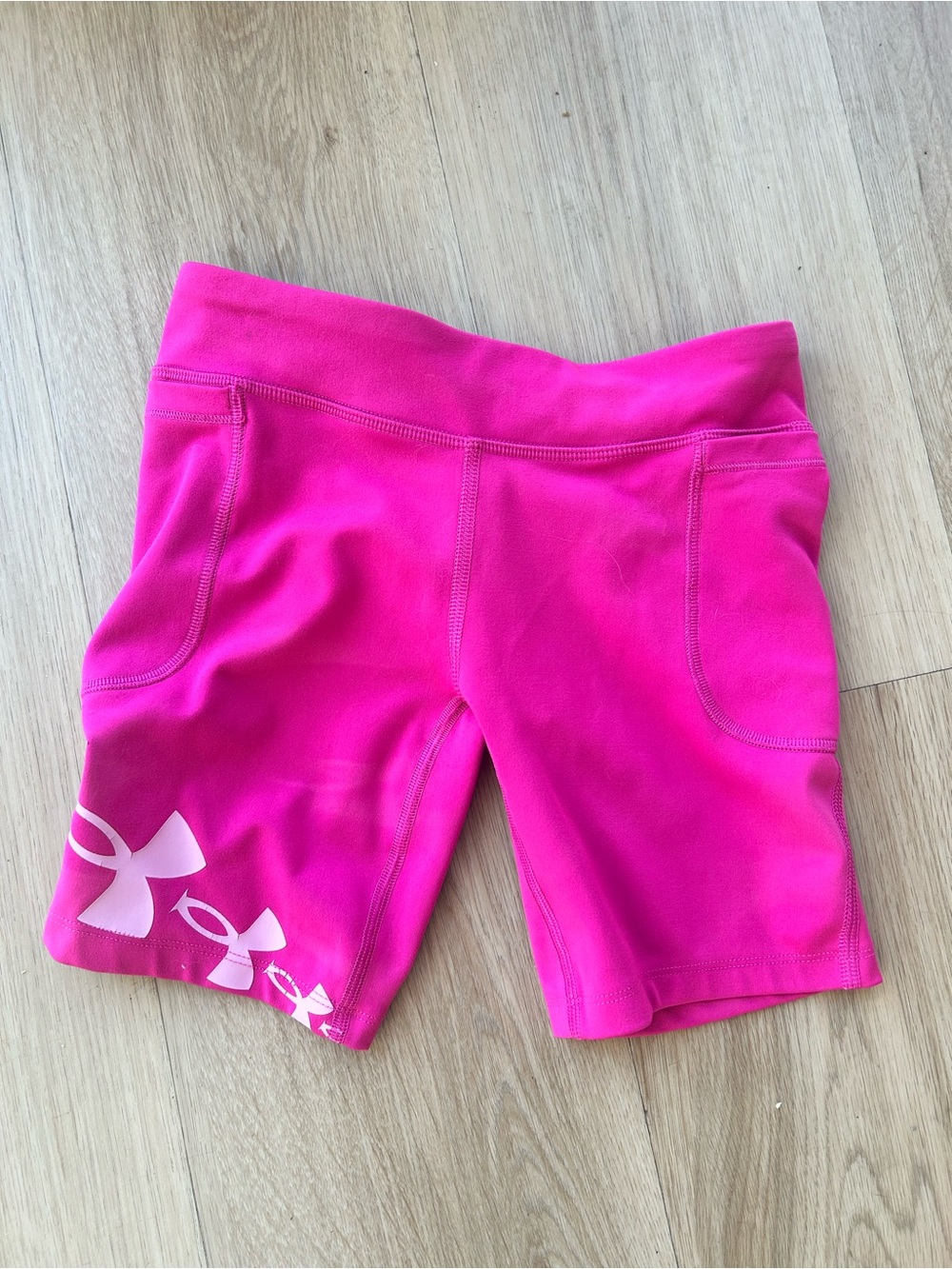 Two under armor biker shorts, youth small